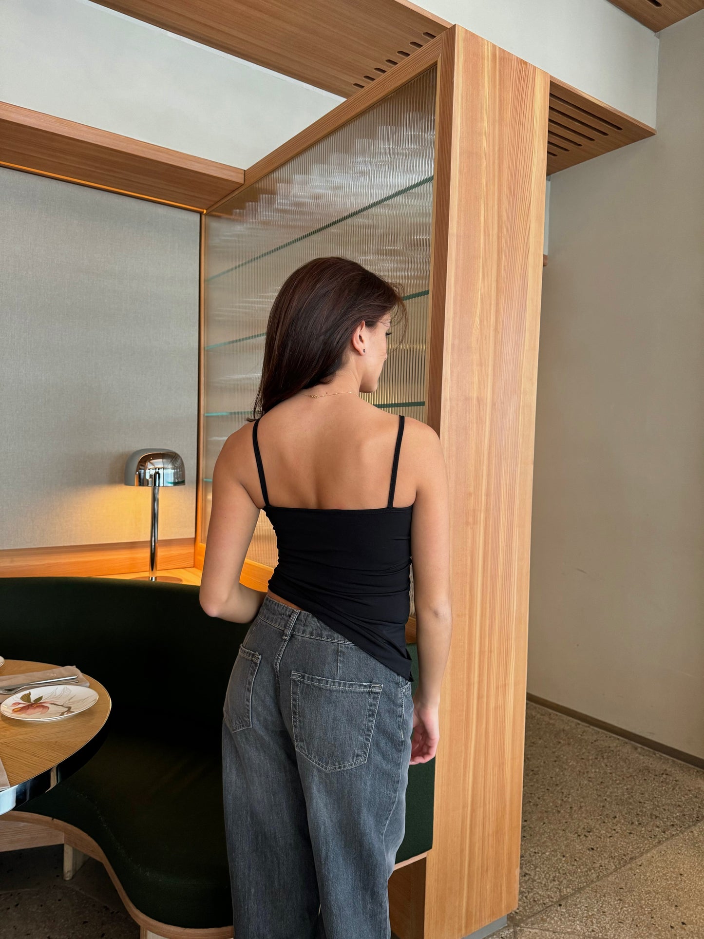 Philine top with rose detail - Black