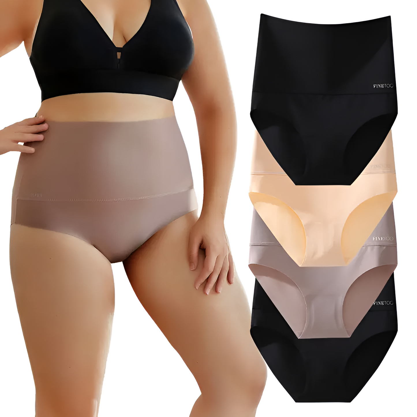 FlexFit High-Waist Seamless Panty – 4-Pack