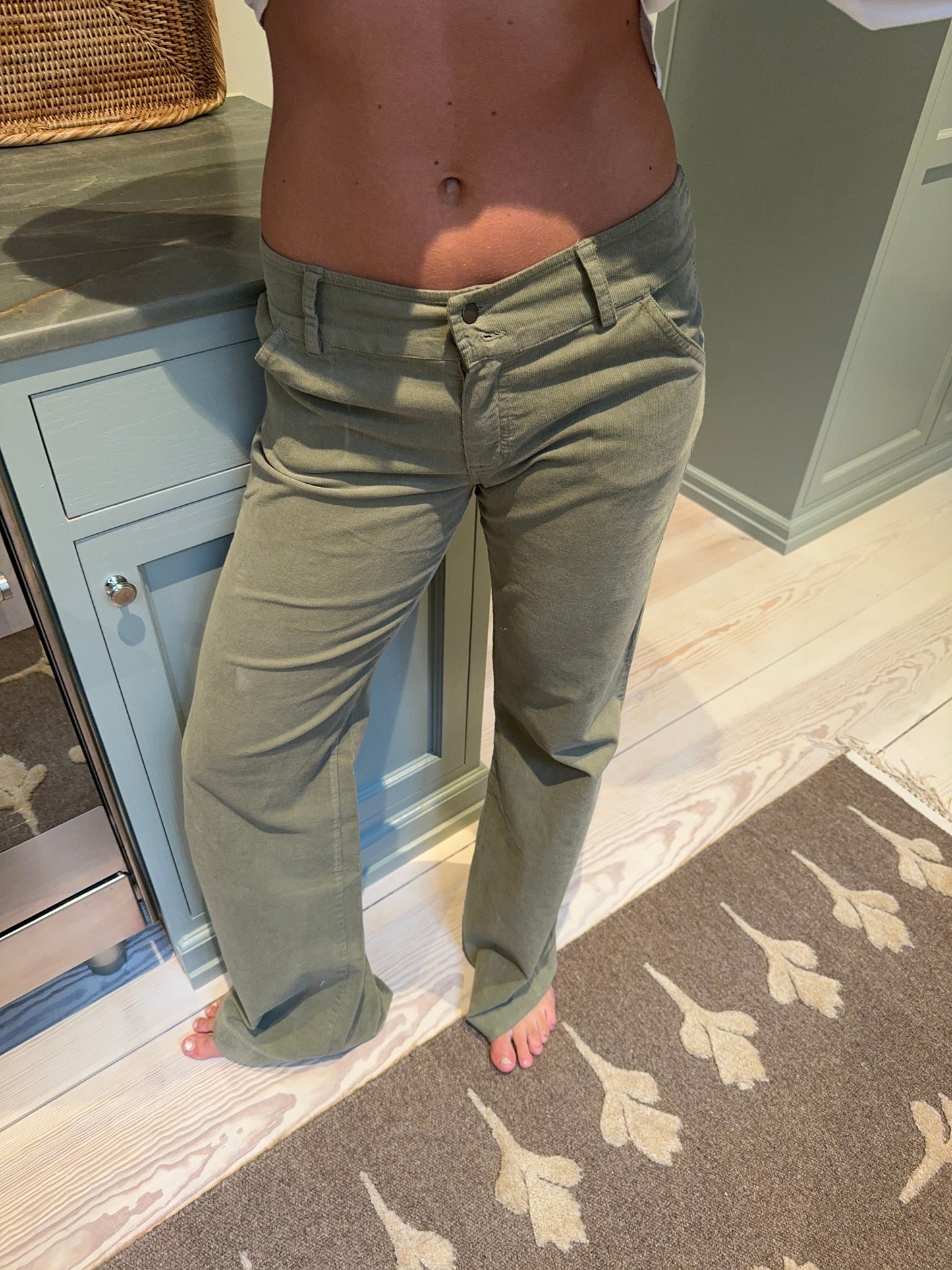 Karla corduroy pants - Khaki green