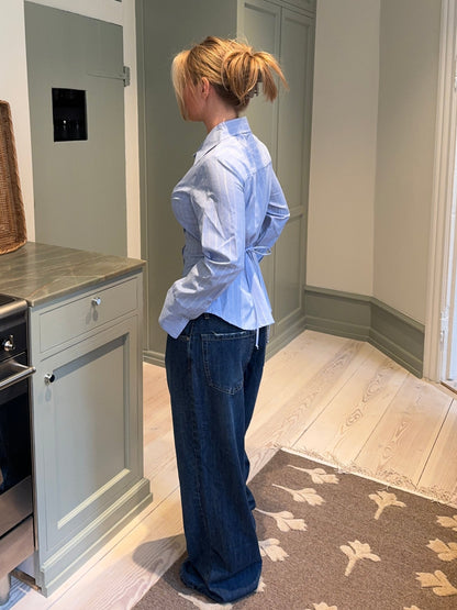 Alberte fitted shirt - Blue/silver stripes