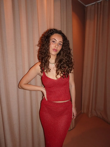 Malie glitter tank top - Red