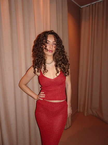 Malie glitter tank top - Red