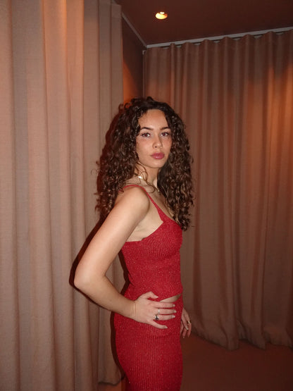 Malie glitter tank top - Red