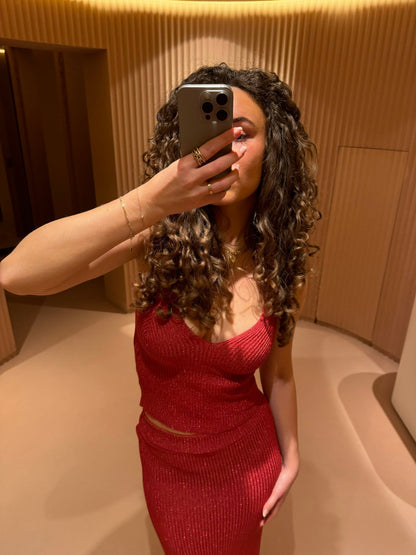 Malie glitter tank top - Red