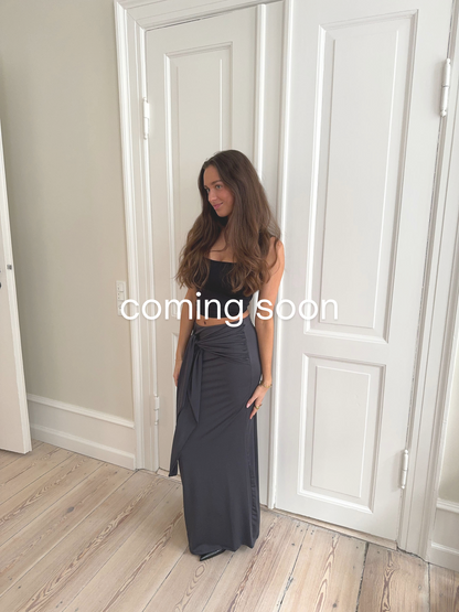 Stella maxi skirt with ties - Dark grey