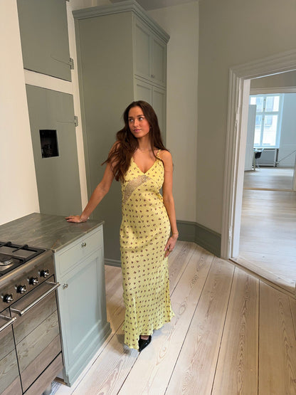 Emily dress with flowers - Yellow