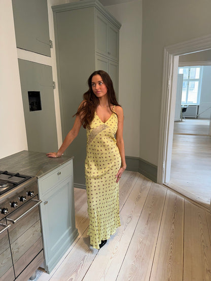 Emily dress with flowers - Yellow