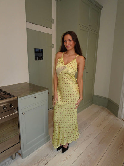 Emily dress with flowers - Yellow