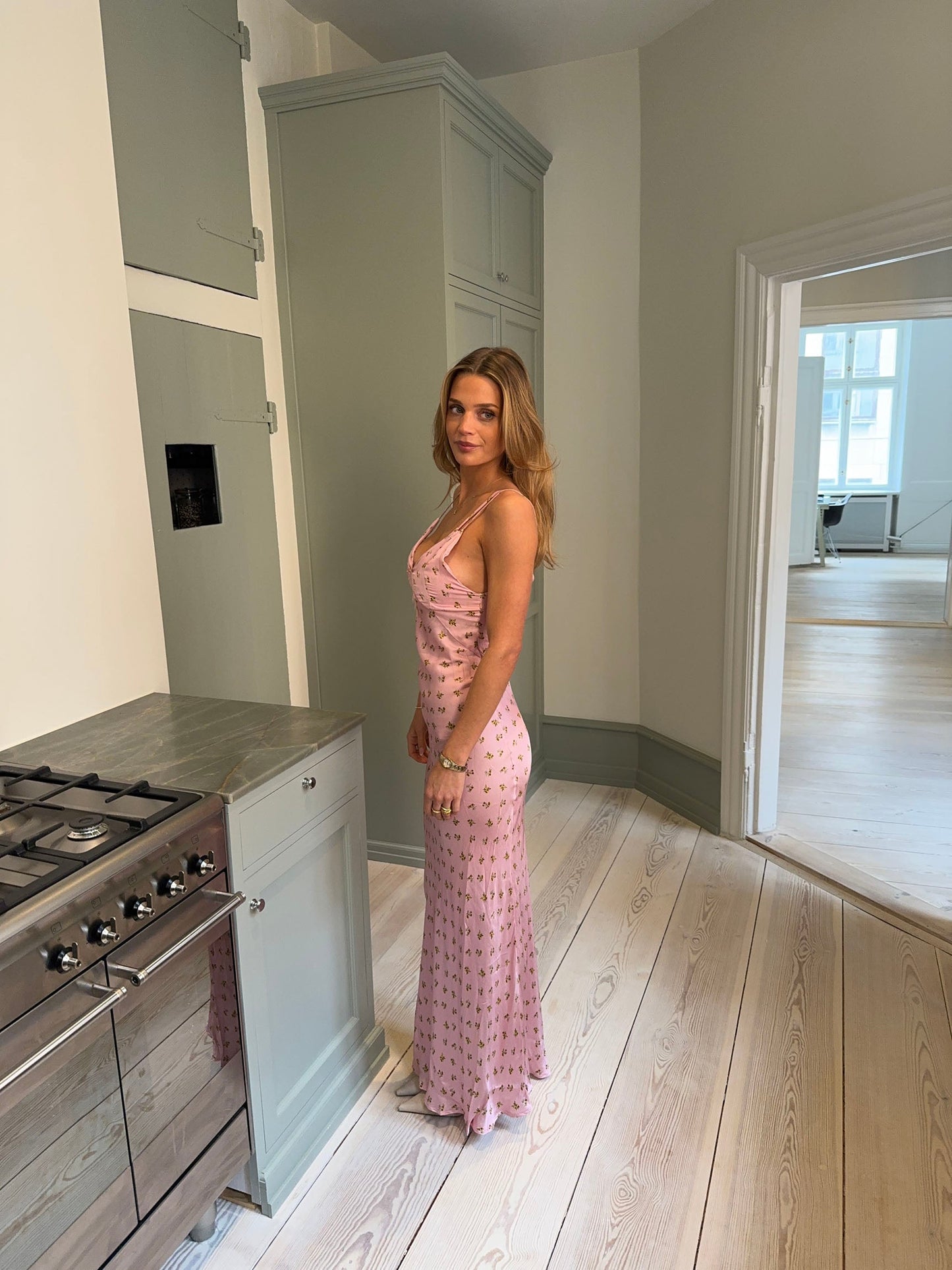 Emily dress with flowers - Pink