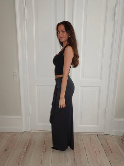 Stella maxi skirt with ties - Dark grey
